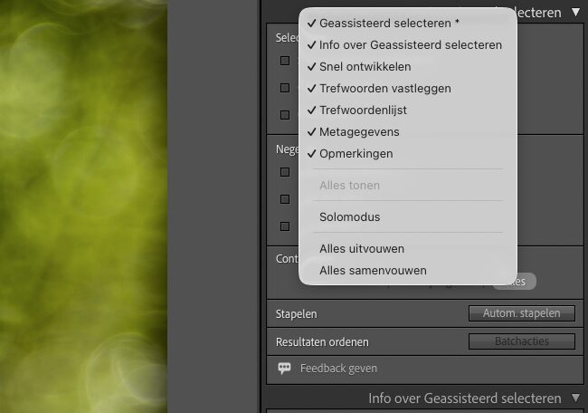 Maak de panelen die je toch nooit gebruikt onzichtbaar